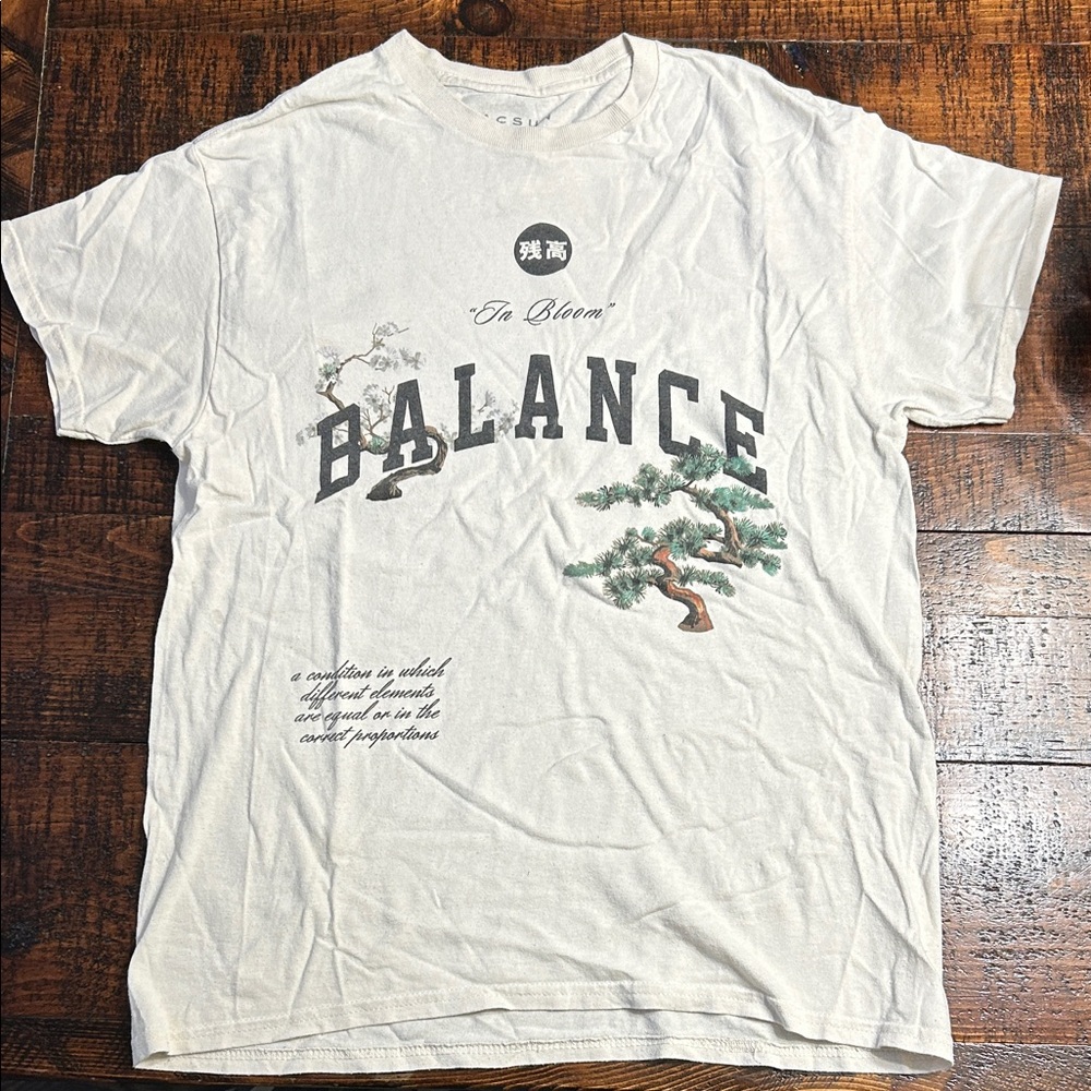 PACSUN Balance Graphic T-Shirt - Cream